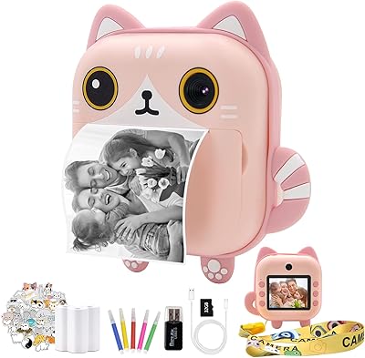 Appareil photo à impression instantanée pour enfants, appareil photo sans encre avec papier