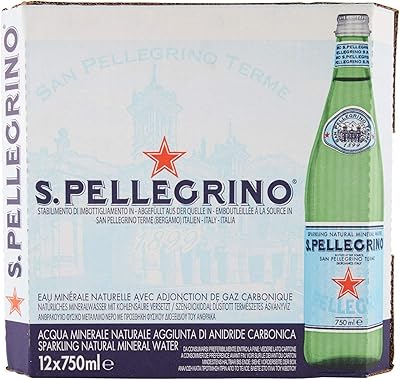 Eau minérale naturelle gazeuse san pellegrino, 750 ml (paquet de 12)