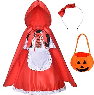 Petite robe d'équitation rouge costumes de cosplay de noël pour filles avec cape, bandeau et sac (2-12 ans). Shopping en ligne au Sénégal ? Pensez Diaytar !
