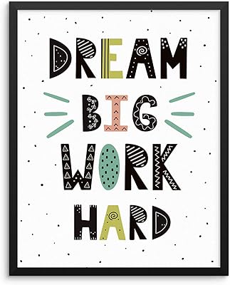 Affiche imprimée inspirante pour chambre de garçons et filles – rêvez
