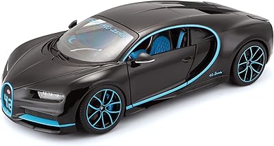 Voiture moulée sous pression noire p progo bugatti chiron échelle 1:18