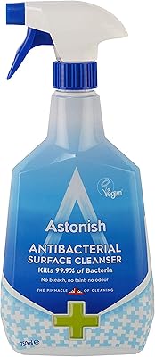 Le spray nettoyant antibactérien astonish home 750 ml nettoie salmonella e. coli