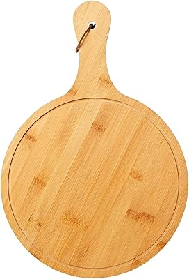 Plaque à pizza en bambou naturel ecv, planche à pizza multifonctionnelle, palette à