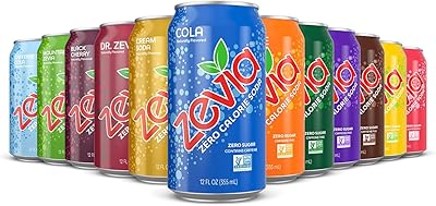 Soda zevia zero calorie, pack varié arc-en-ciel, 12 oz (paquet de 24)