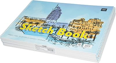 Carnet de croquis léger de 12 pièces avec reliure spirale blanche, 20 feuilles