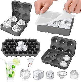 Ensemble de 4 bacs à glaçons eysoo en silicone avec couvercle et entonnoir
