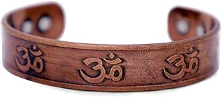 Bracelet magnétique en cuivre arbre vert pour hommes et femmes avec om