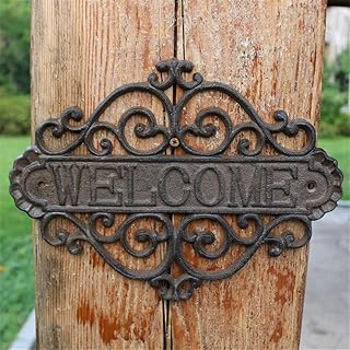 Décoration artistique murale vintage en forme de fleur en fonte pour porte d'entrée