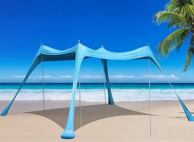 Parapluie de plage familial botendo, pare-soleil escamotable à 4 poteaux avec sac