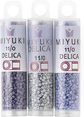 Pack de perles miyuki delica 11/0 ensemble denim db266, db2318, db2143-3 tubes
