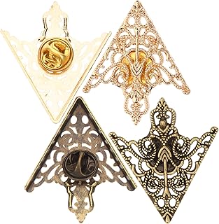 4 pièces épingle de collier à motif ajouré pour hommes revers
