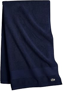 Serviette de bain en coton supima lacoste heritage, bleu marine, taille 30" x