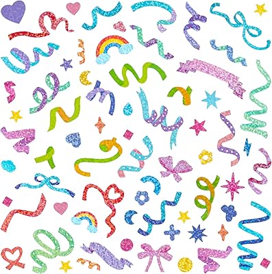 15 feuilles d'autocollants de scrapbooking à bande laser, autocollants de scrapbooking à paillettes