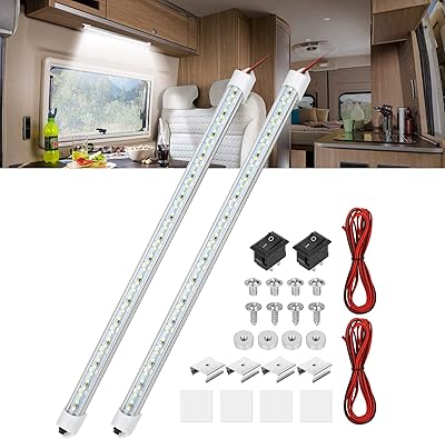 2 pièces de lumières de remorque fermées barre lumineuse intérieure led 12v bande