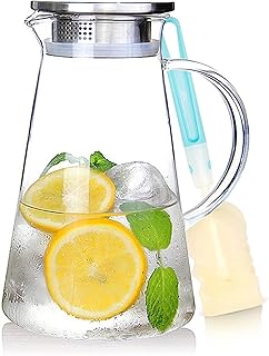 Pichet en verre sotias 2,0 l 7 oz avec couvercle pour thé glacé