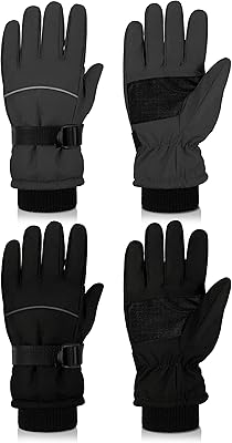 Gants de ski d'hiver deux pièces pour enfants, gants de neige imperméables, chauds