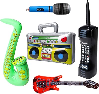 5 pièces de faveur de fête gonflable rock star boîte à flèche