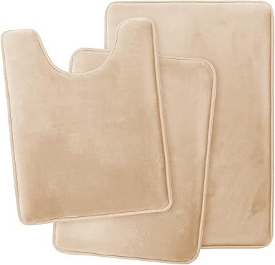 Tapis de bain arabest, lot de 3, ultra doux, antidérapant et absorbant, tapis