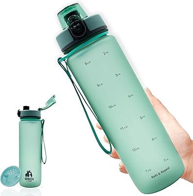 Bouteille d'eau de sport 1 l avec marqueur de temps par gorilla e-tribe