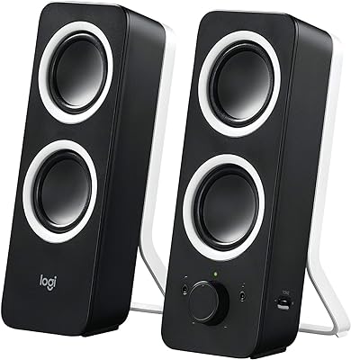 Haut-parleurs stéréo logitech, connectables à plusieurs appareils, noirs - z200
