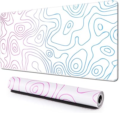 Grand tapis de souris de jeu ileadon avec base en caoutchouc imperméable antidérapante