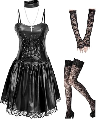Misa amane femmes robe gothique en simili cuir costume de cosplay anime femmes costume d'halloween. Diaytar : Connectez-vous aux meilleures offres
