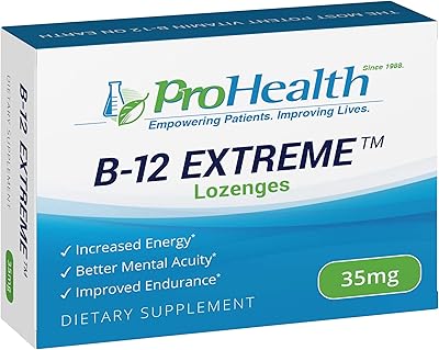 Prohealth b-12 extreme (35 mg, 30 pastilles) supplément de vitamine b12 haute puissance