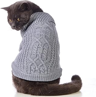 Pull tricoté pour chats, pull sans manches tricoté à col rond, vêtements chauds