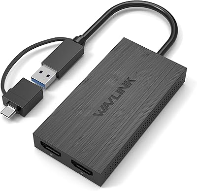 Adaptateur de carte vidéo externe wavelink usb 3.0 vers double hdmi