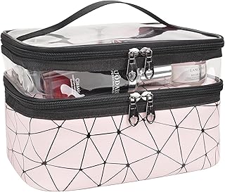 Trousse cosmétique double épaisseur pour femme, rose, taille unique