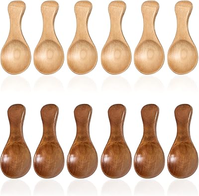 12 petites cuillères en bois cuillère à sel 335" pour miel