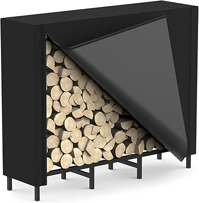 Support à bois de chauffage extérieur nurcisan avec couvercle, support à bois