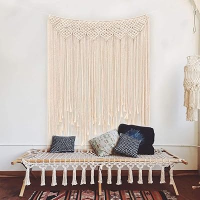 Tenture murale en macramé 100 x 110 cm (39" x 43") en coton