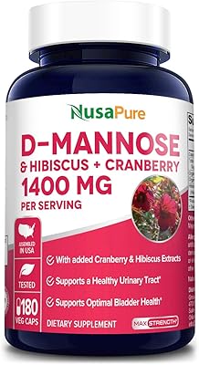 Extrait de d-mannose de canneberge 1000 mg capsules végétariennes 180 capsules végétales