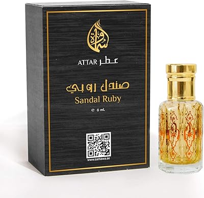 Huile de parfum concentrée samawa pour unisexe par sandal ruby attar