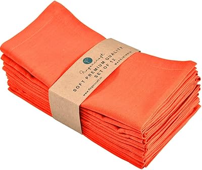 Serviettes de table en mélange de coton et de lin finger kraft 12