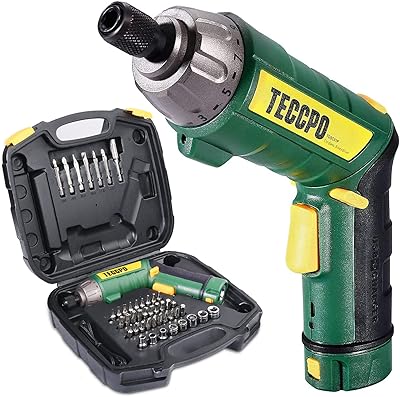 Tournevis électrique, 45 pièces 6nm, tournevis sans fil teccpo, 4v 2000mah, 9 vitesses