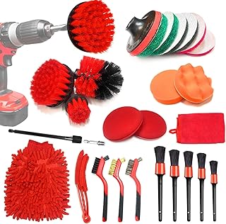 Ensemble de 26 brosses de nettoyage de voiture avec brosse à roues gant