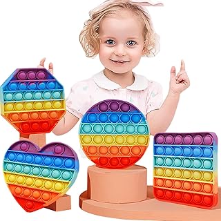 Jouet push pop fidget bubbles pour soulager le stress, composé de 4 pièces