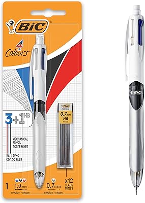 Stylos blister multifonctions bic 4 couleurs 1 + crayon 946050, multicolore, bz662