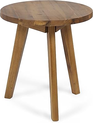 Table d'appoint d'extérieur en bois d'acacia, finition gris foncé