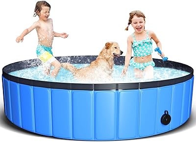 Juoifip piscine pliable pour animaux de compagnie 63 "x 12" xxl portable