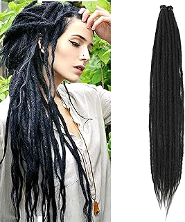 Extensions de dreadlocks fines 0,6 cm 24 pouces synthétiques hippie à extrémité unique