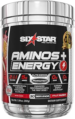 Six star aminos + pro nutrition energy powder, saveur de fruit, 40 portions. Le discount haut de gamme, c'est possible avec Diaytar