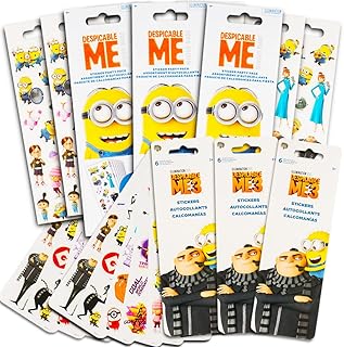 Pack d'autocollants de fête moi moche et méchant minions 600