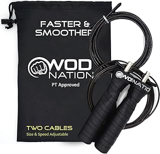 Corde à sauter de vitesse wod nation attack : cordes réglables