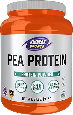 Protéine de pois now sports nutrition, 24 g, absorption rapide, poudre sans saveur