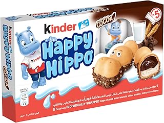 Biscuits kinder happy hippo, 105 g, paquet de 5