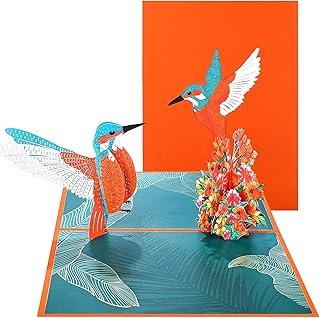 Carte pop-up design colibri pour anniversaire de la saint-valentin cartes femme