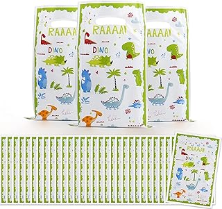 30 pièces sacs de fête de dinosaures pour enfants, sacs de cadeaux d'anniversaire de dinosaures, fournitures de fête de naissance, sacs en plastique pour cadeaux d'enfants, décorations de fête de dinosaures. Diaytar Sénégal : Large gamme, petits prix, grande satisfaction
